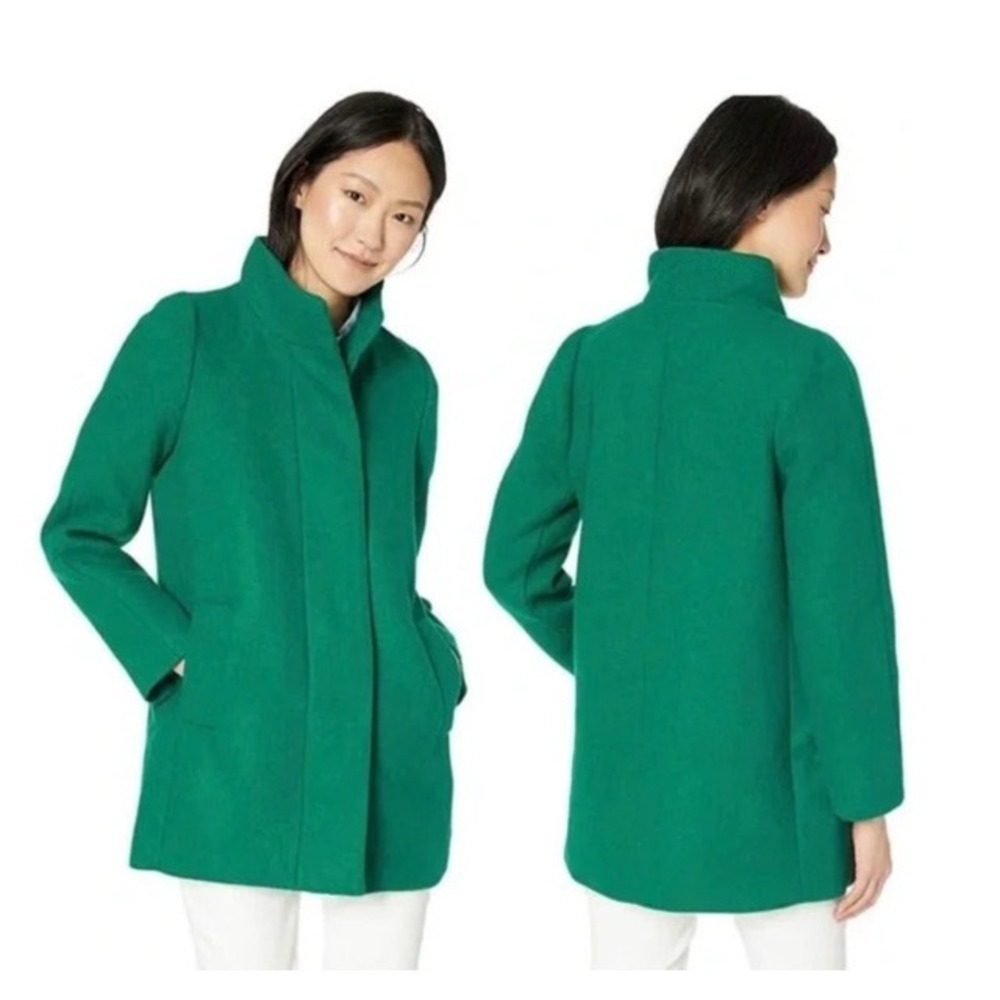 J.Crew Chateau Parka Coat Womens 8 Green Wool Blend Preppy Classic Winter